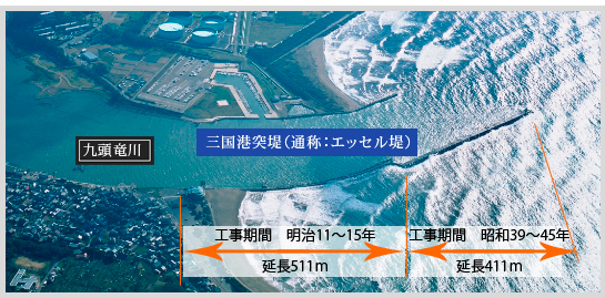 三国港突堤の延長